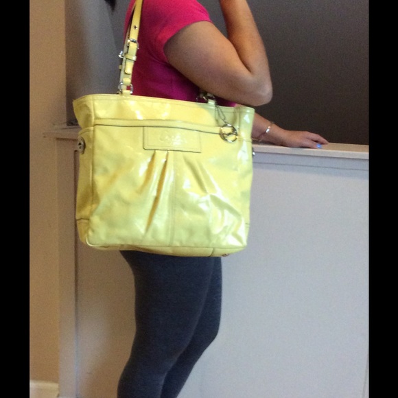 Yellow Coach tote. Almost new!