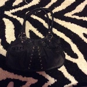 Sexy black leather purse