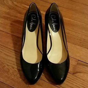 Black patent leather shoes