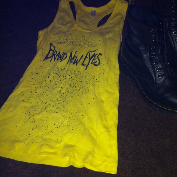 yellow paramore "brand new eyes" tank