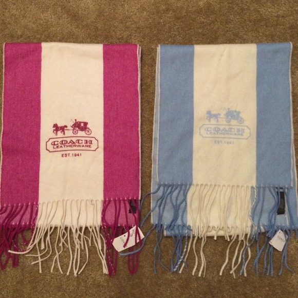 Coach Accessories - Coach 100% Cashmere  Blue scarf
