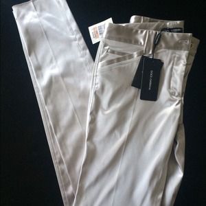 Dolce & Gabbana silver satin pants - Size 42 *NEW*