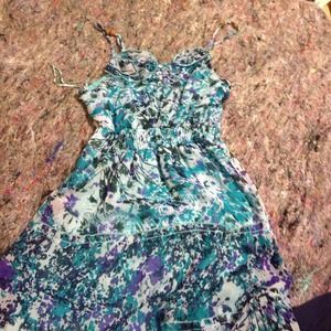 Beautiful Teal & Purple Floral Dress