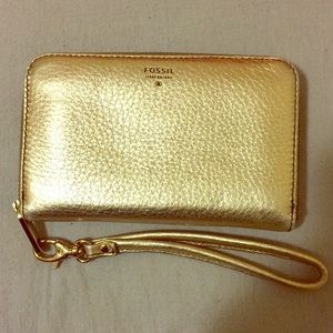 Gold metallic wallet