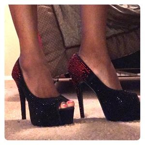 Red and black heels