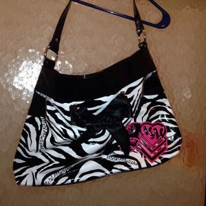 Zebra striped handbag