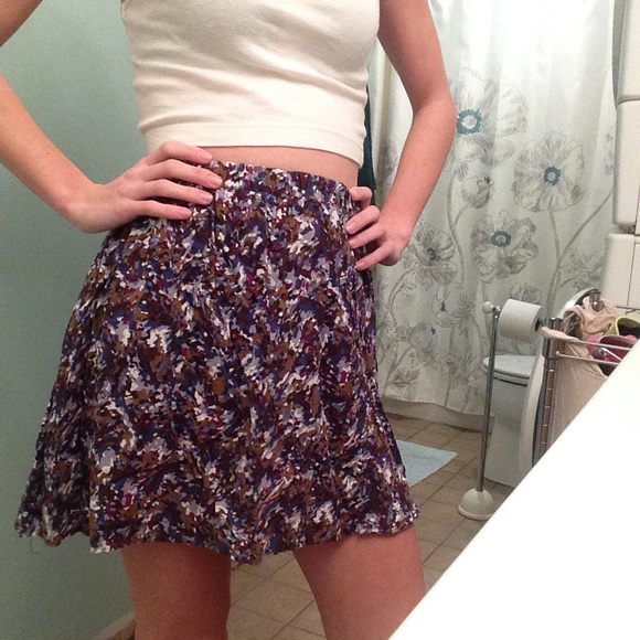 short multicolored skirt