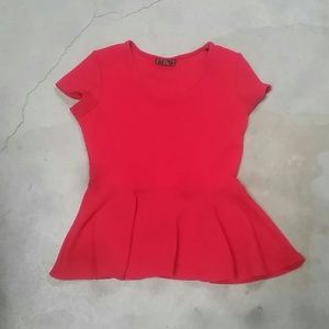 Red peplum top
