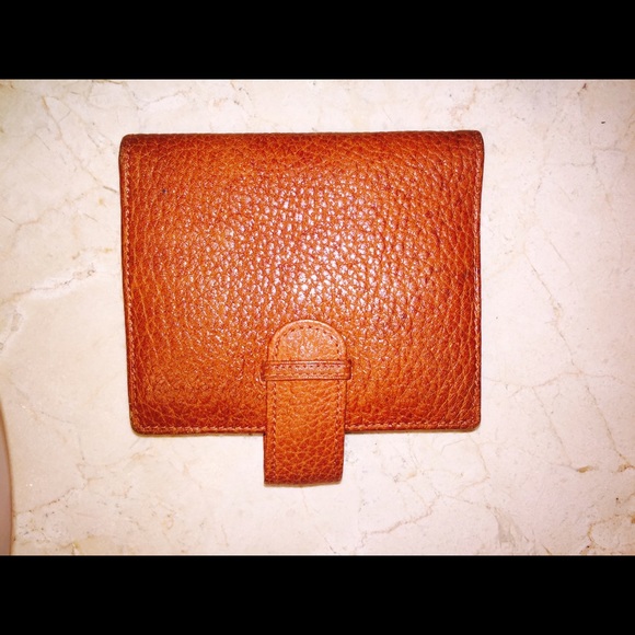 Ralph Lauren pebbled leather cognac wallet