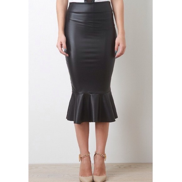 It's Hush Hush Dresses & Skirts - "Mermaid" Faux Leather Skirt