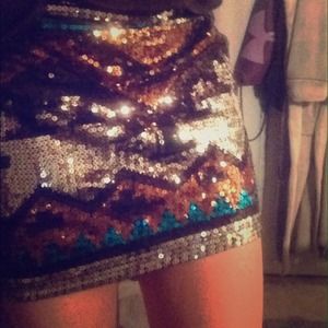 Sequin mini skirt