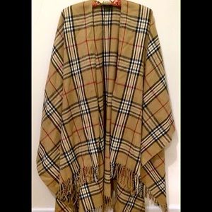 Long Plaid Cape