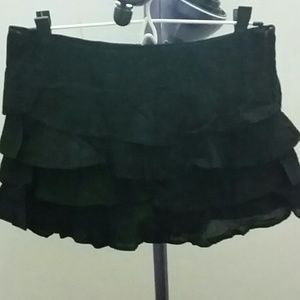 Black ruffled skirt