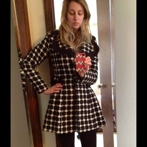 Kensie black and white coat