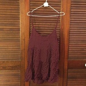 Brandy melville maroon polka dot jada dress
