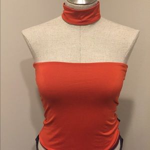 Sergio Orange tube top with choker!