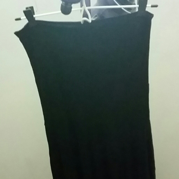 Multi-way black stretch maxi skirt