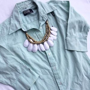 🎀Ralph Lauren's BOGO 50% off🎀Teal Collared Top