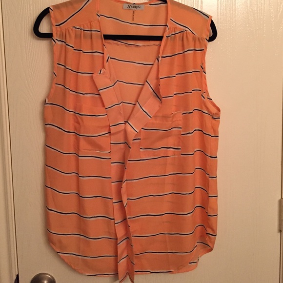 Orange sleeveless top - Picture 1 of 3