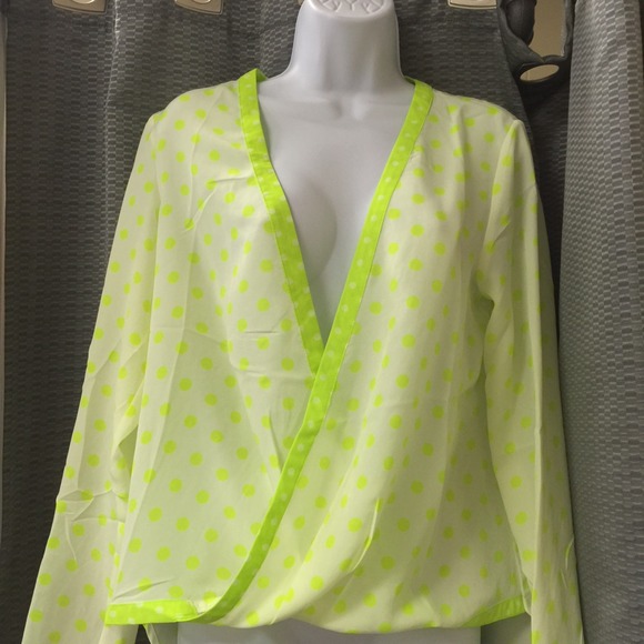 Neon lights polka dot top