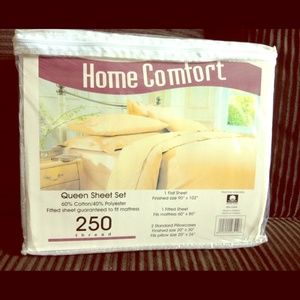 Rich cotton white bed sheet set. Easy care!
