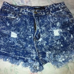 Denim high waist shorts