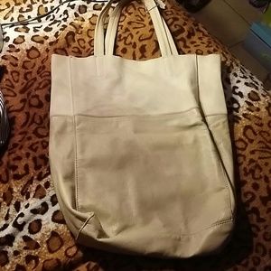 Suede and leather h&m tote bag