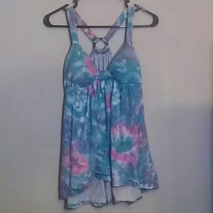 Tie dye racer back tank top