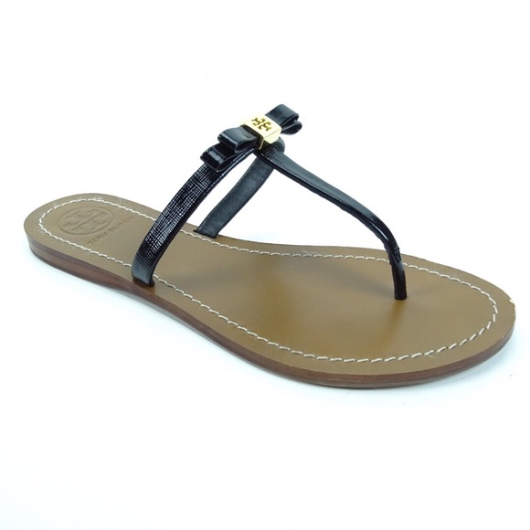 Tory Burch Shoes - TORY BURCH | 8.5 | Sandals Flat Bow Black Leighane