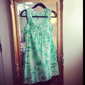Green floral dress
