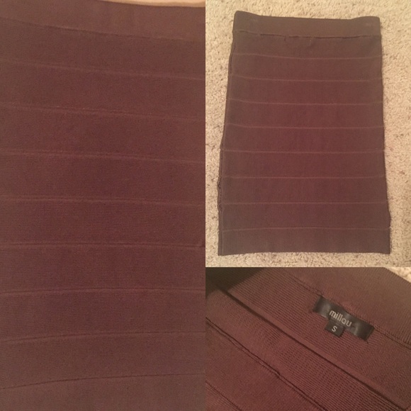 LF Stores Millau Brown Bandage Skirt - Picture 1 of 1