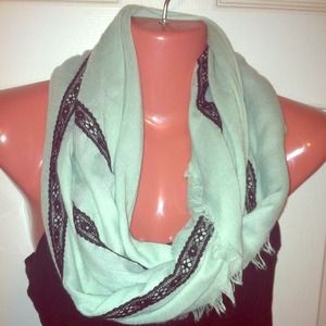 Fabulous Mint Blue and Black Scarf/ Shawl