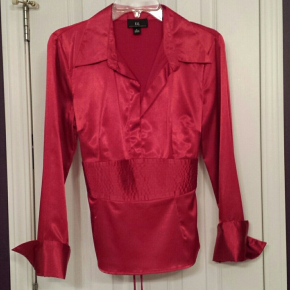 Red Sateen blouse - Picture 1 of 4