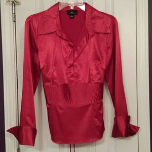 Red Sateen blouse