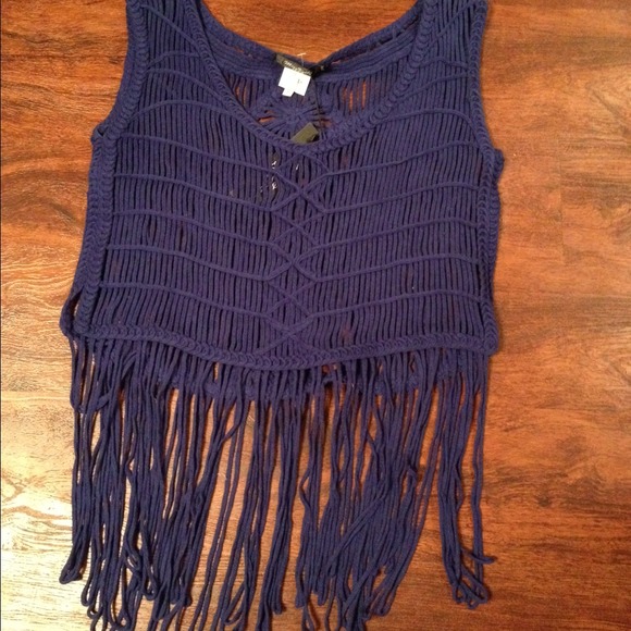 Tops - Royal blue Fringe top