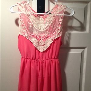 Pink/lace dress with open back