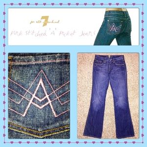 7 for all mankind pink stitched "A" pocket