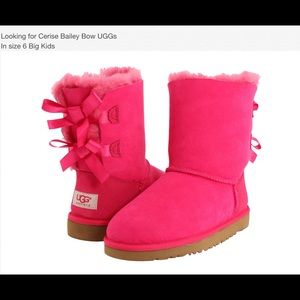 LOOKING FOR Cerise Bailey Bow UGGs