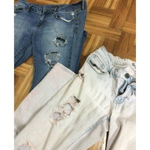 2 pairs of ripped skinny jeans