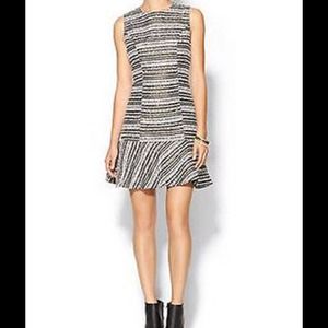 Sabine Flounce Hem Drop Waist Dress Tweed Large