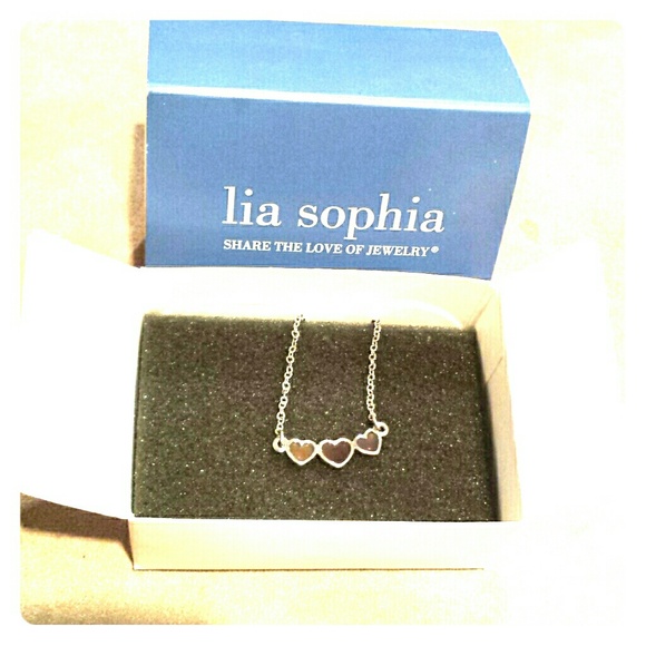 Lia Sophia triple heart necklace