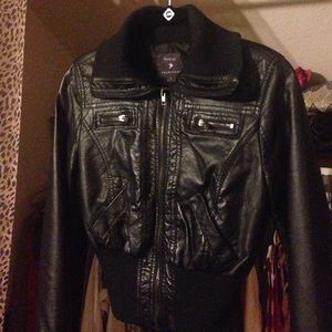 Black leather jacket