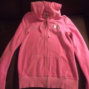 VS PINK velour zip up hoodie
