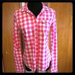 Hollister plaid button up shirt