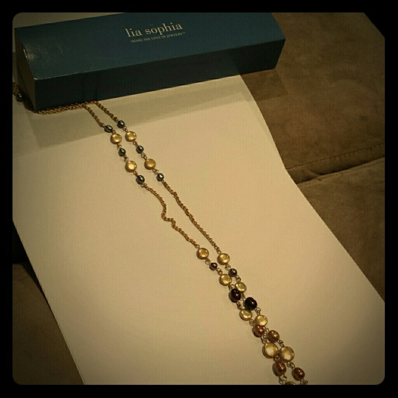 Lia Sophia Chai Necklace 36-39" copper