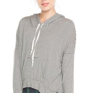 Brandy Melville Cream & Black Striped Layla Hood