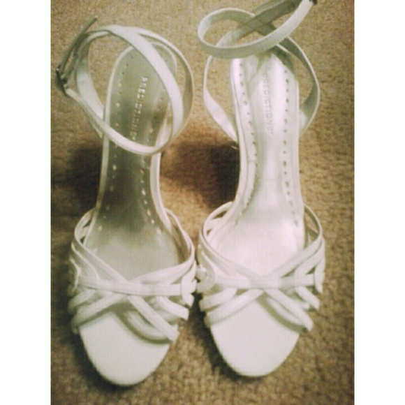 All White Wedge heels