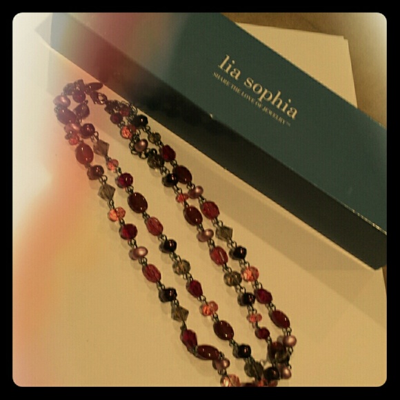 Lia Sophia two tiered beaded necklace