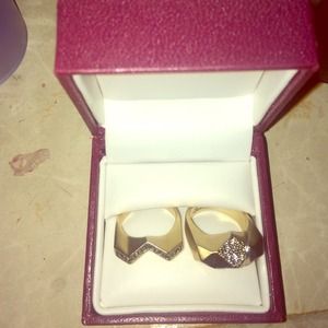 3 real gold rings