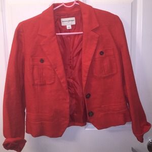 Banana Republic Orange Linen Blazer